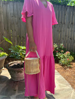 Pink Gauze Flutter Maxi