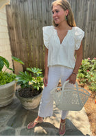 Layered Ruffle Poplin Top