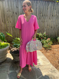 Pink Gauze Flutter Maxi