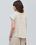 Natural Gauze Smock Flutter Top