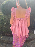 Pink Ruffle Babydoll Top