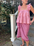 Pink Ruffle Babydoll Top