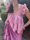 Pink Ruffle Babydoll Top